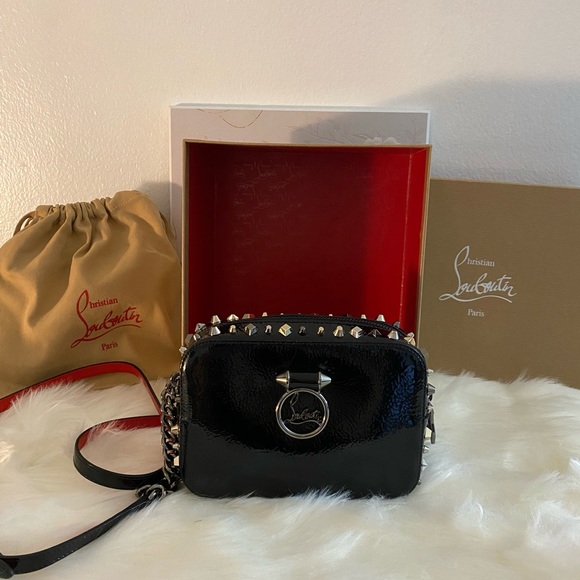 CHRISTIAN LOUBOUTIN VINTAGE TRASHMIX PATENT SPIKES MINI RUBYLOU BAG - Picture 15 of 15